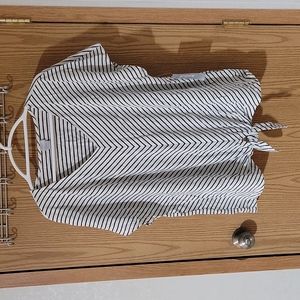 Chico's Stripe Tie Front Knit Top NWT
